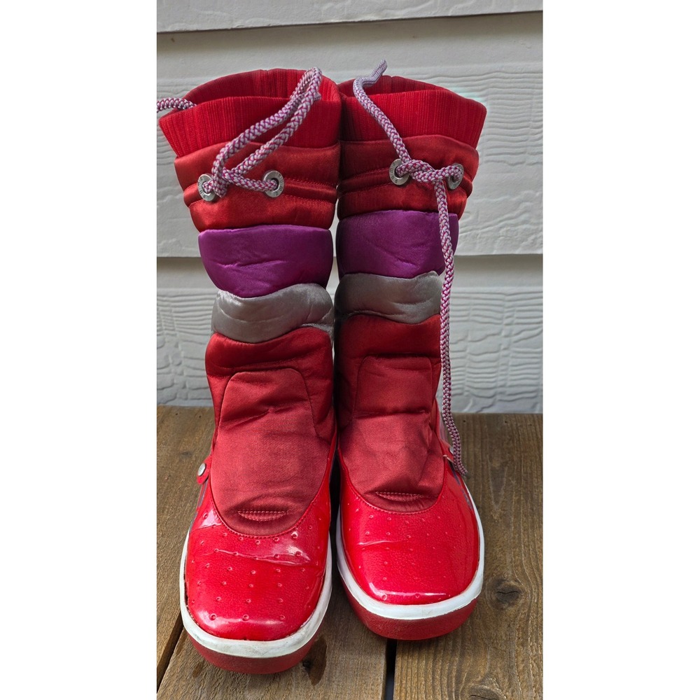 Puma Womens Red Purple Silver Quilted Snow Boots Tall Winter 349101-03 Size 8.5
